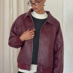 Princess Polly Burgundy Leather Jacket